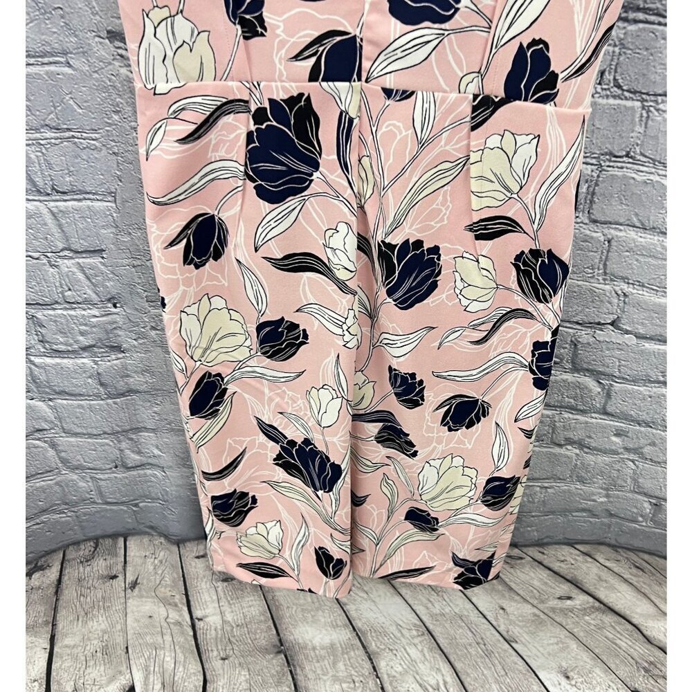 Banana Republic Women's  Sleeveless Sheath Dress  Size 4 Pink Black White Floral - Picture 9 of 13